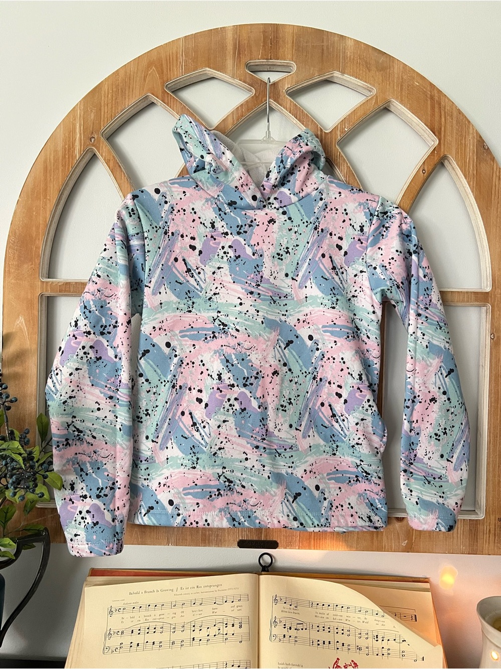 5/$20 SALE ❤️ Kids RBX Pastel Abstract Print Hoodie - Pink & Blue